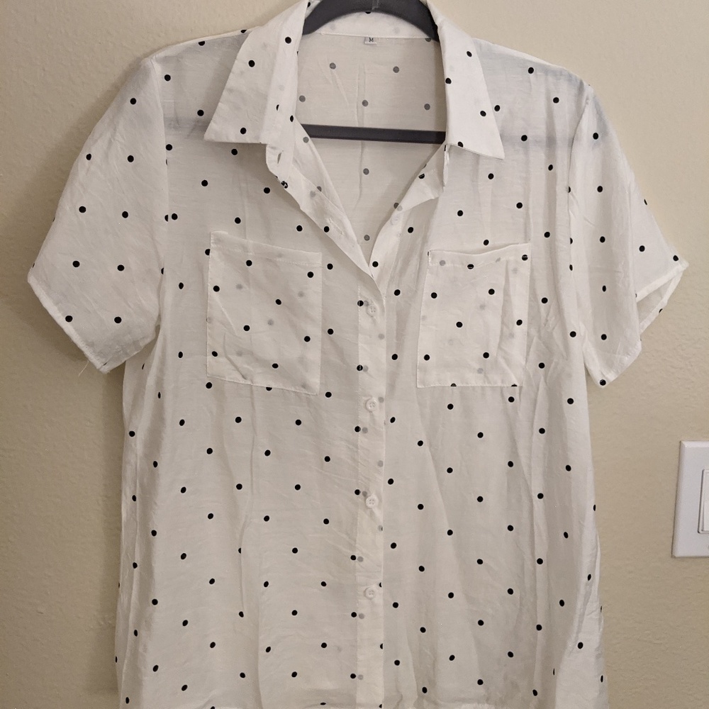 Black and White Poka dot Blouse